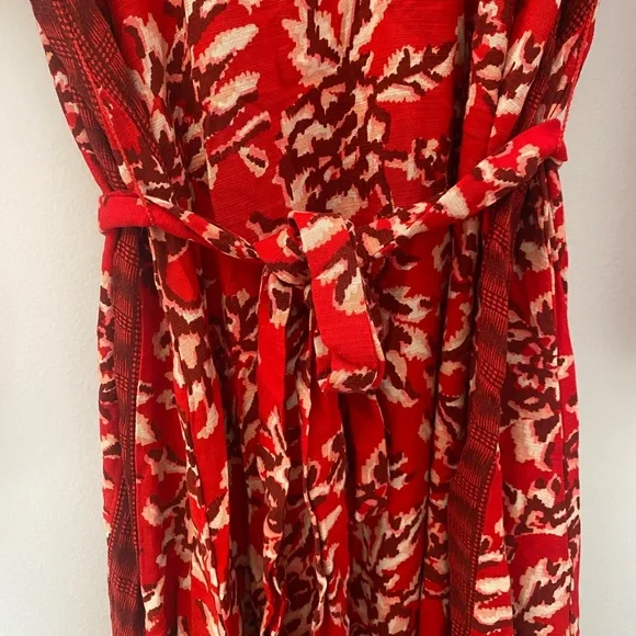 Red Floral Boho MIDI Dress - Picture 8 of 14